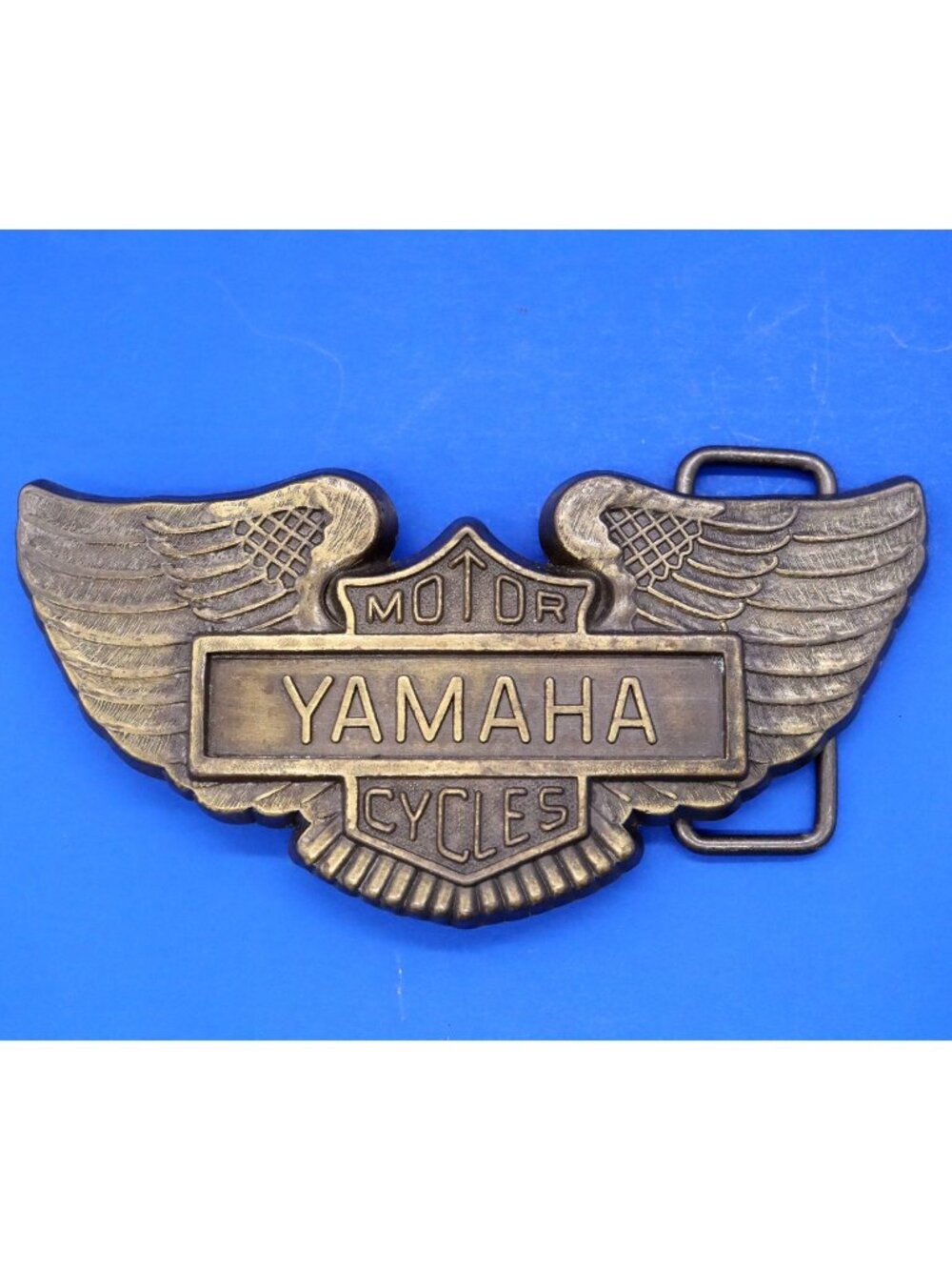 Vintage Yamaha Motorcycles Belt Buckle Winged Logo Brass